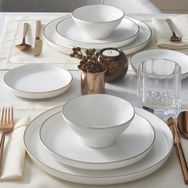 Güral Porselen Bilbao Copper Bakır 16 Parça 4 Kişilik Bone Yemek Takımı