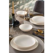 Güral Porselen Camelia Bone 18 Parça 6 Kişilik Mat Gold Yemek Takımı