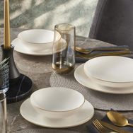 Güral Porselen Güral Atina Gold 18 Parça 6 Kişilik Bone Yemek Takımı