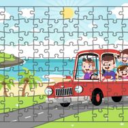 Güven Serigrafi Ailemiz Tatilde 108 Parça 29 x 39 cm Ahşap Çocuk Puzzle Yapboz