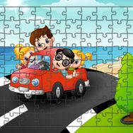 Güven Serigrafi Ailemiz Tatile Gidiyor 108 Parça 29 x 39 cm Ahşap Çocuk Puzzle Yapboz