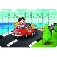 Güven Serigrafi Ailemiz Tatile Gidiyor 54 Parça 19,5 x 29,5 cm Ahşap Çocuk Puzzle Yapboz