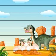 Güven Serigrafi Anne ve Bebek Dinozorlar Model 2 Çubuk Ahşap Çocuk Puzzle Yapboz
