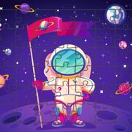 Güven Serigrafi Astronot 54 Parça 19,5 x 29,5 cm Ahşap Çocuk Puzzle Yapboz