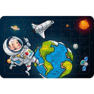 Güven Serigrafi Astronot ve Dünya 54 Parça 19,5 x 29,5 cm Ahşap Çocuk Puzzle Yapboz