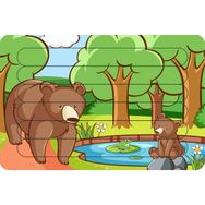 Güven Serigrafi Ayıcıklar Çubuk Ahşap Çocuk Puzzle Yapboz