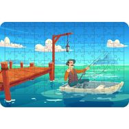 Güven Serigrafi Balıkçı Amca 108 Parça Ahşap Çocuk Puzzle Yapboz