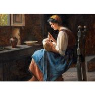 Güven Serigrafi Bebek ve Kadın 1000 Parça Ahşap Puzzle Yapboz