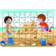 Güven Serigrafi Çocuklar Plajda 54 Parça 19,5 x 29,5 cm Ahşap Çocuk Puzzle Yapboz