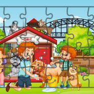 Güven Serigrafi Çocuklar ve Hayvanlar 24 Parça Ahşap Çocuk Puzzle Yapboz
