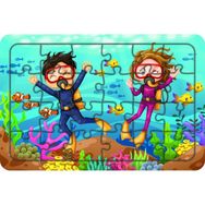 Güven Serigrafi Dalgıçlar 24 Parça Ahşap Çocuk Puzzle Yapboz