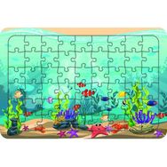 Güven Serigrafi Deniz Canlıları Model 9 54 Parça 19,5 x 29,5 cm Ahşap Çocuk Puzzle Yapboz