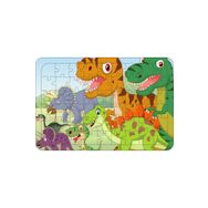 Güven Serigrafi Dinozor 2 54 Parça 19,5 x 29,5 cm Ahşap Çerçeveli Puzzle Yapboz