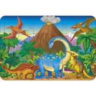 Güven Serigrafi Dinozor 4 24 Parça Ahşap Çerçeveli Puzzle Yapboz