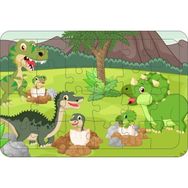 Güven Serigrafi Dinozor 5 24 Parça Ahşap Çerçeveli Puzzle Yapboz