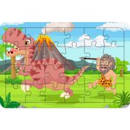 Güven Serigrafi Dinozor Avcısı 24 Parça Ahşap Çocuk Puzzle Yapboz