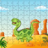 Güven Serigrafi Dinozor Yürüyüşte 108 Parça Ahşap Çocuk Puzzle Yapboz