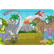 Güven Serigrafi Dinozorlar Model 2 24 Parça 19,5 x 29,5 cm Ahşap Çocuk Puzzle Yapboz