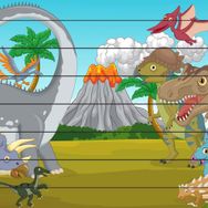 Güven Serigrafi Dinozorlar Model 2 Çubuk Ahşap Çocuk Puzzle Yapboz