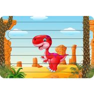 Güven Serigrafi Dinozorlar Model 4 Çubuk Ahşap Çocuk Puzzle Yapboz