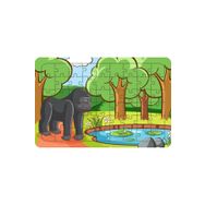 Güven Serigrafi Goril ve Kurbağa 54 Parça Ahşap Çocuk Puzzle Yapboz
