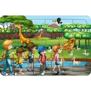 Güven Serigrafi Hayvanat Bahçesi 24 Parça 19,5 x 29,5 cm Ahşap Çocuk Puzzle Yapboz
