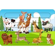 Güven Serigrafi Hayvancıklar Model 1 Çubuk 19,5 x 29,5 cm Ahşap Çocuk Puzzle Yapboz