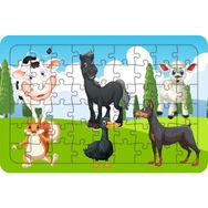 Güven Serigrafi Hayvancıklar Model 3 19,5 x 29,5 cm 54 Parça Ahşap Çocuk Puzzle Yapboz