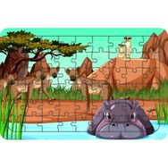 Güven Serigrafi Hayvanlar Model 7 54 Parça 19,5 x 29,5 cm Ahşap Çocuk Puzzle Yapboz