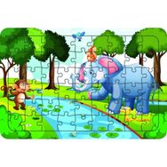 Güven Serigrafi Hayvanlar Model 9 54 Parça 19,5 x 29,5 cm Ahşap Çocuk Puzzle Yapboz