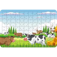 Güven Serigrafi İnek Çiftliği 108 Parça Ahşap Çocuk Puzzle Yapboz
