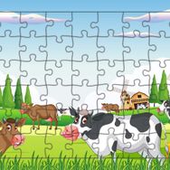 Güven Serigrafi Inek Çiftliği 54 Parça Ahşap Çocuk Puzzle Yapboz
