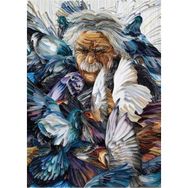 Güven Serigrafi Kuşlar ve Adam 1000 Parça Ahşap Puzzle Yapboz