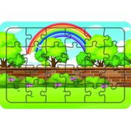 Güven Serigrafi Model 1 Gökkuşağı 24 Parça Ahşap Çocuk Puzzle Yapboz