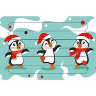 Güven Serigrafi Model 1 Küçük Penguenler Çubuk Ahşap Çocuk Puzzle Yapboz