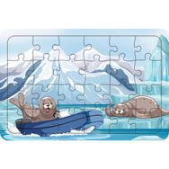 Güven Serigrafi Model 1 Sevimli Foklar 24 Parça Ahşap Çocuk Puzzle Yapboz