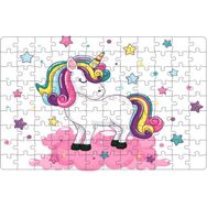 Güven Serigrafi Model 1 Sevimli Unicorn 108 Parça Ahşap Çocuk Puzzle Yapboz