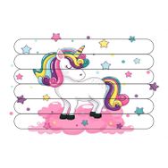 Güven Serigrafi Model 1 Sevimli Unicorn Çubuk Ahşap Çocuk Puzzle Yapboz
