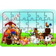 Güven Serigrafi Model 17 Hayvanlar 24 Parça Ahşap Çocuk Puzzle Yapboz