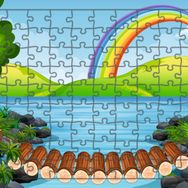 Güven Serigrafi Model 2 Gökkuşağı 108 Parça Ahşap Çocuk Puzzle Yapboz