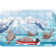 Güven Serigrafi Model 2 Sevimli Foklar 24 Parça Ahşap Çocuk Puzzle Yapboz