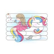 Güven Serigrafi Model 2 Sevimli Unicorn Çubuk Ahşap Çocuk Puzzle Yapboz