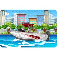 Güven Serigrafi Model 2 Sürat Teknesi 108 Parça Ahşap Çocuk Puzzle Yapboz