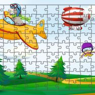 Güven Serigrafi Model 2 Uçan Çocuklar 108 Parça Ahşap Çocuk Puzzle Yapboz