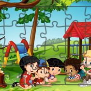 Güven Serigrafi Model 3 Parktaki Çocuklar 24 Parça Ahşap Çocuk Puzzle Yapboz