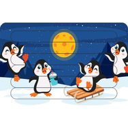 Güven Serigrafi Model 4 Küçük Penguenler Çubuk Ahşap Çocuk Puzzle Yapboz