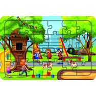 Güven Serigrafi Model 4 Parktaki Çocuklar 24 Parça Ahşap Çocuk Puzzle Yapboz