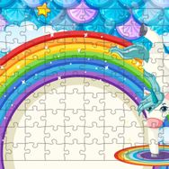 Güven Serigrafi Model 4 Sevimli Unicorn 108 Parça Ahşap Çocuk Puzzle Yapboz