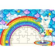 Güven Serigrafi Model 4 Sevimli Unicorn 24 Parça Ahşap Çocuk Puzzle Yapboz