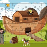 Güven Serigrafi Nuhun Gemisi Model 1 54 Parça 19,5 x 29,5 cm Ahşap Çocuk Puzzle Yapboz